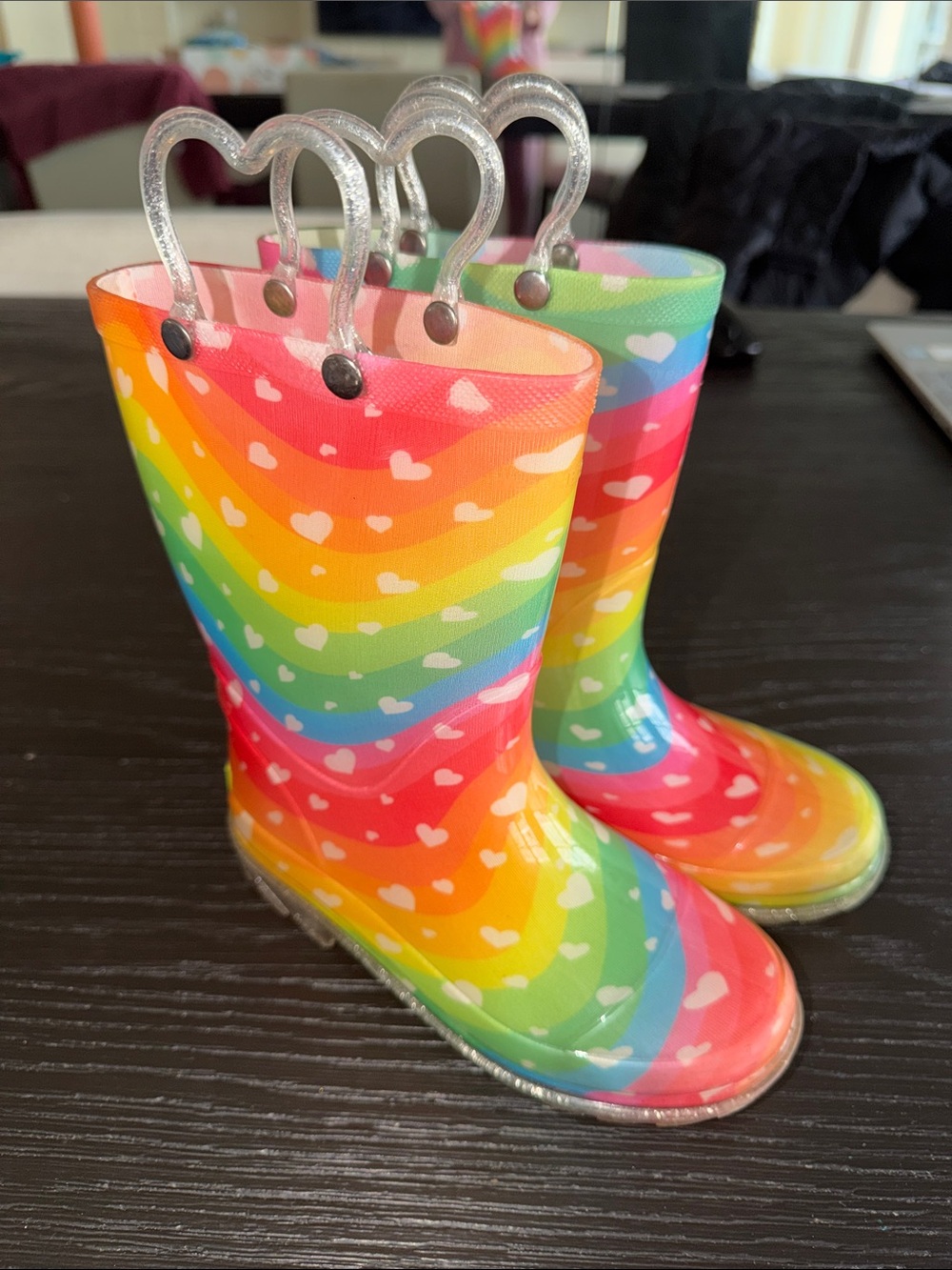 Western Chief Rainbow Heart Kids Rain Boots - Multicolor